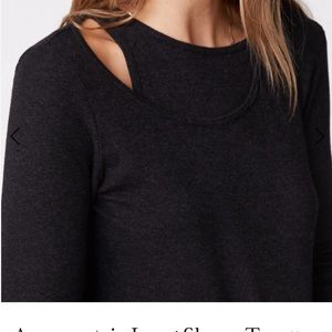 Monrow asymmetric long sleeve top in black